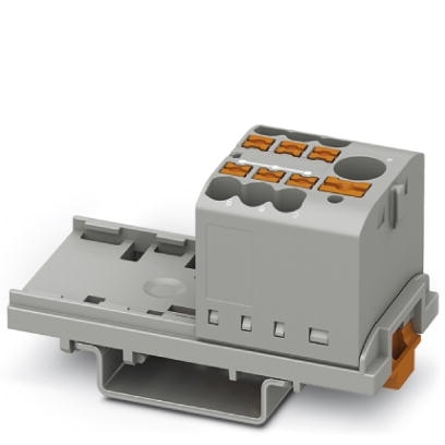 Phoenix Contact Finger-Safe Power Distribution Block; PTFIX 6/6X2.5-NS35 GY; 41A; 7-Pole; Push-In Terminals; 1/1 Line/Load Terminal Openings; DIN Rail - Crosswise Mount